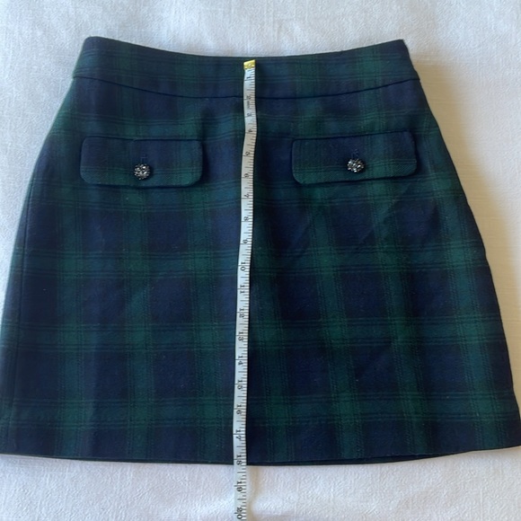 LOFT navy and green plaid wool pocket skirt - size 6 - NEW without tags - Picture 2 of 8